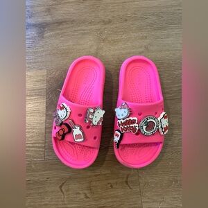 CROCS Kids Hot Pink Hello Kitty Slide Sandals C11